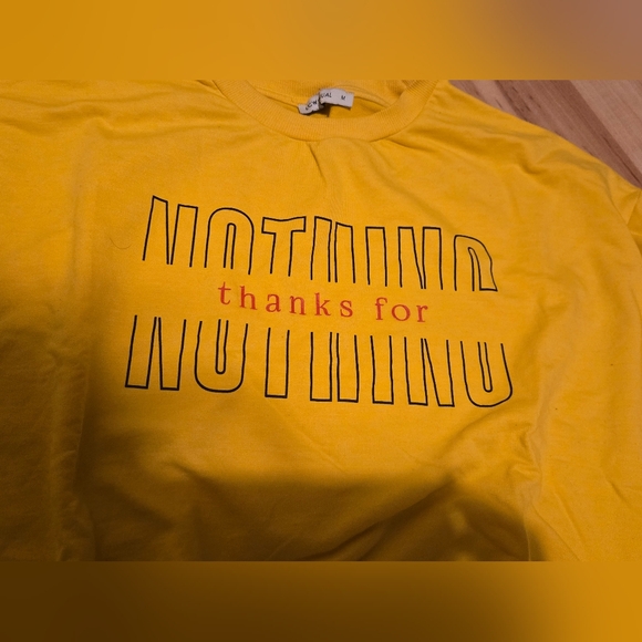 Hoodie jaune "thanks for nothing" - Picture 3 of 3